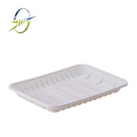 Disposable biodegradable food container tray